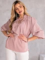 BLUZKA Wiązanie GUMKA na Rękawie ZOHRA - Puder
