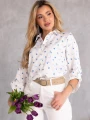 BLUZKA Koszulowa WZORY Elegancka SURI- Biel