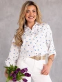 BLUZKA Koszulowa WZORY Elegancka SURI- Biel
