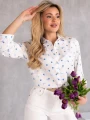 BLUZKA Koszulowa WZORY Elegancka SURI- Biel