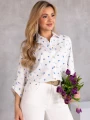 BLUZKA Koszulowa WZORY Elegancka SURI- Biel