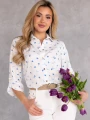 BLUZKA Koszulowa WZORY Elegancka SURI- Biel