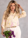 BLUZKA Koszulowa WZORY Elegancka SURI- Bananowy