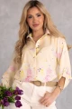 BLUZKA Koszulowa WZORY Elegancka SURI- Bananowy