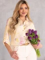 BLUZKA Koszulowa WZORY Elegancka SURI- Bananowy