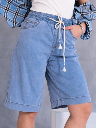 SPODENKI Jeansowe SZEROKA Nogawka CHANDRA - Blue