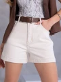 SPODENKI Szorty JEANS Pasek ZARELIA - Ecru