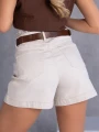 SPODENKI Szorty JEANS Pasek ZARELIA - Ecru