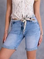 SPODENKI Szorty JEANS Perełki VALERIAH - Blue