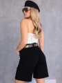 SPODENKI Bermudy JEANS Pasek TANISHA - Black