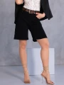 SPODENKI Bermudy JEANS Pasek TANISHA - Black