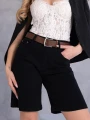 SPODENKI Bermudy JEANS Pasek TANISHA - Black