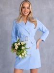 SUKIENKA Marynarkowa z paskiem CLARYSSA - blue