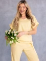 KOMPLET Spodnie KLAMRA Casual MERVE - bananowy