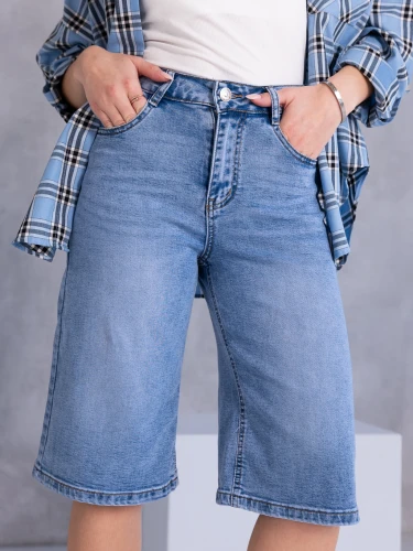 SPODENKI Jeansowe BERMUDY szerokie DITA - blue