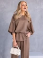 KOMPLET Elegancki ŚCIĄGACZ Rozcięcia EVELIA - Brąz