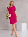 SUKIENKA elegancka WIĄZANIE dekolt serek LAVINIA - malina