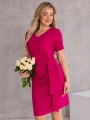 SUKIENKA elegancka WIĄZANIE dekolt serek LAVINIA - malina