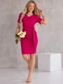 SUKIENKA elegancka WIĄZANIE dekolt serek LAVINIA - malina