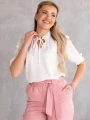 BLUZKA Elegancka WIĄZANIE Stójka CLEO - Biel