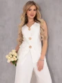 KOMPLET Elegancki MARYNARKA Guziki NASTYA - biel