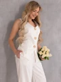 KOMPLET Elegancki MARYNARKA Guziki NASTYA - biel