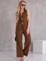 KOMPLET Elegancki MARYNARKA Guziki NASTYA - brąz
