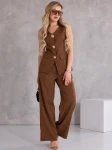 KOMPLET Elegancki MARYNARKA Guziki NASTYA - brąz