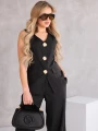 KOMPLET Elegancki MARYNARKA Guziki NASTYA - czarny