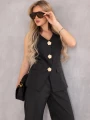 KOMPLET Elegancki MARYNARKA Guziki NASTYA - czarny