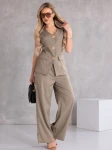 KOMPLET Elegancki MARYNARKA Guziki NASTYA - oliwka