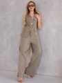 KOMPLET Elegancki MARYNARKA Guziki NASTYA - oliwka