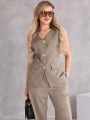 KOMPLET Elegancki MARYNARKA Guziki NASTYA - oliwka