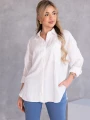KOSZULA Kieszonka OVERSIZE Kołnierzyk GALATEA - Biel