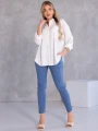 KOSZULA Kieszonka OVERSIZE Kołnierzyk GALATEA - Biel