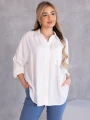 KOSZULA Kieszonka OVERSIZE Kołnierzyk GALATEA - Biel