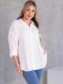KOSZULA Kieszonka OVERSIZE Kołnierzyk GALATEA - Biel