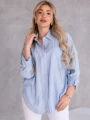 KOSZULA Kieszonka OVERSIZE Kołnierzyk GALATEA - Błękit