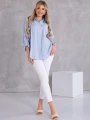 KOSZULA Kieszonka OVERSIZE Kołnierzyk GALATEA - Błękit