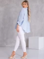 KOSZULA Kieszonka OVERSIZE Kołnierzyk GALATEA - Błękit