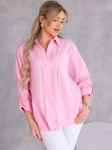 KOSZULA Kieszonka OVERSIZE Kołnierzyk GALATEA - Róż
