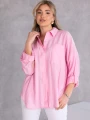 KOSZULA Kieszonka OVERSIZE Kołnierzyk GALATEA - Róż