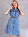 SUKIENKA Ala Jeans SZMIZJERKA Guziki ALONA - blue
