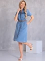 SUKIENKA Ala Jeans SZMIZJERKA Guziki ALONA - blue