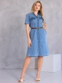 SUKIENKA Ala Jeans SZMIZJERKA Guziki ALONA - blue