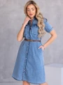 SUKIENKA Ala Jeans SZMIZJERKA Guziki ALONA - blue