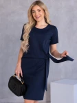SUKIENKA Klasyczna WIĄZANIE Krótki Rękaw GIULIA - granat