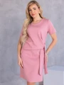 SUKIENKA Klasyczna WIĄZANIE Krótki Rękaw GIULIA - magnolia