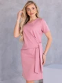 SUKIENKA Klasyczna WIĄZANIE Krótki Rękaw GIULIA - magnolia
