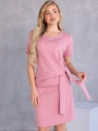SUKIENKA Klasyczna WIĄZANIE Krótki Rękaw GIULIA - magnolia